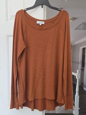 Michael Stars Rust Orange Lightweight Pullover